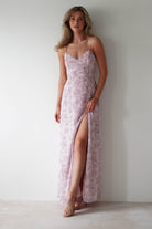Remi Floral Chiffon Maxi  | Pink - Oh Hello Clothing