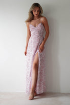 Remi Floral Chiffon Maxi  | Pink - Oh Hello Clothing