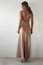 Riviera Soft Satin Maxi Gown | Gold/Bronze - Oh Hello Clothing