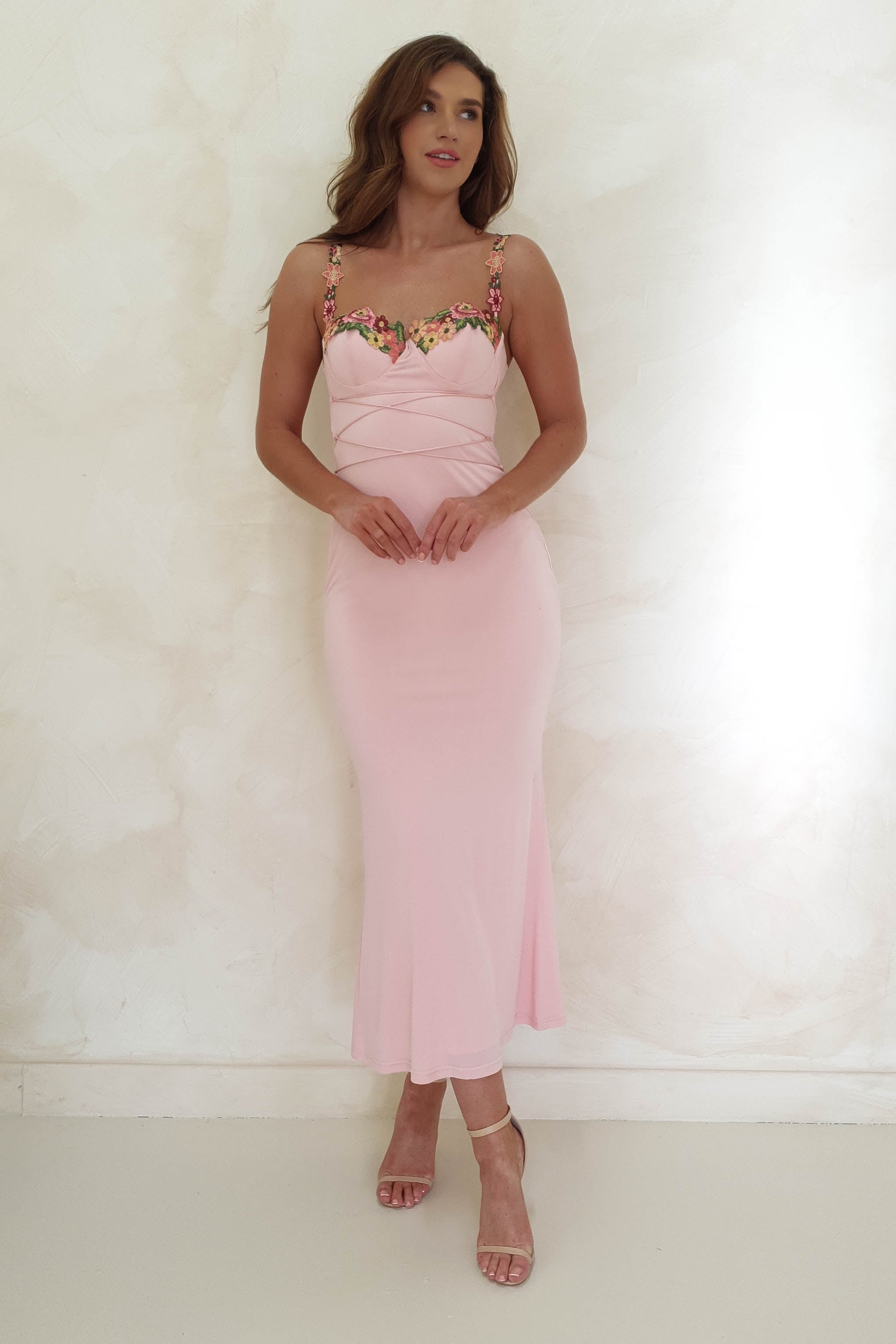 Rowan Bodycon Maxi Dress | Baby Pink | Oh Hello Clothing | XS (6)