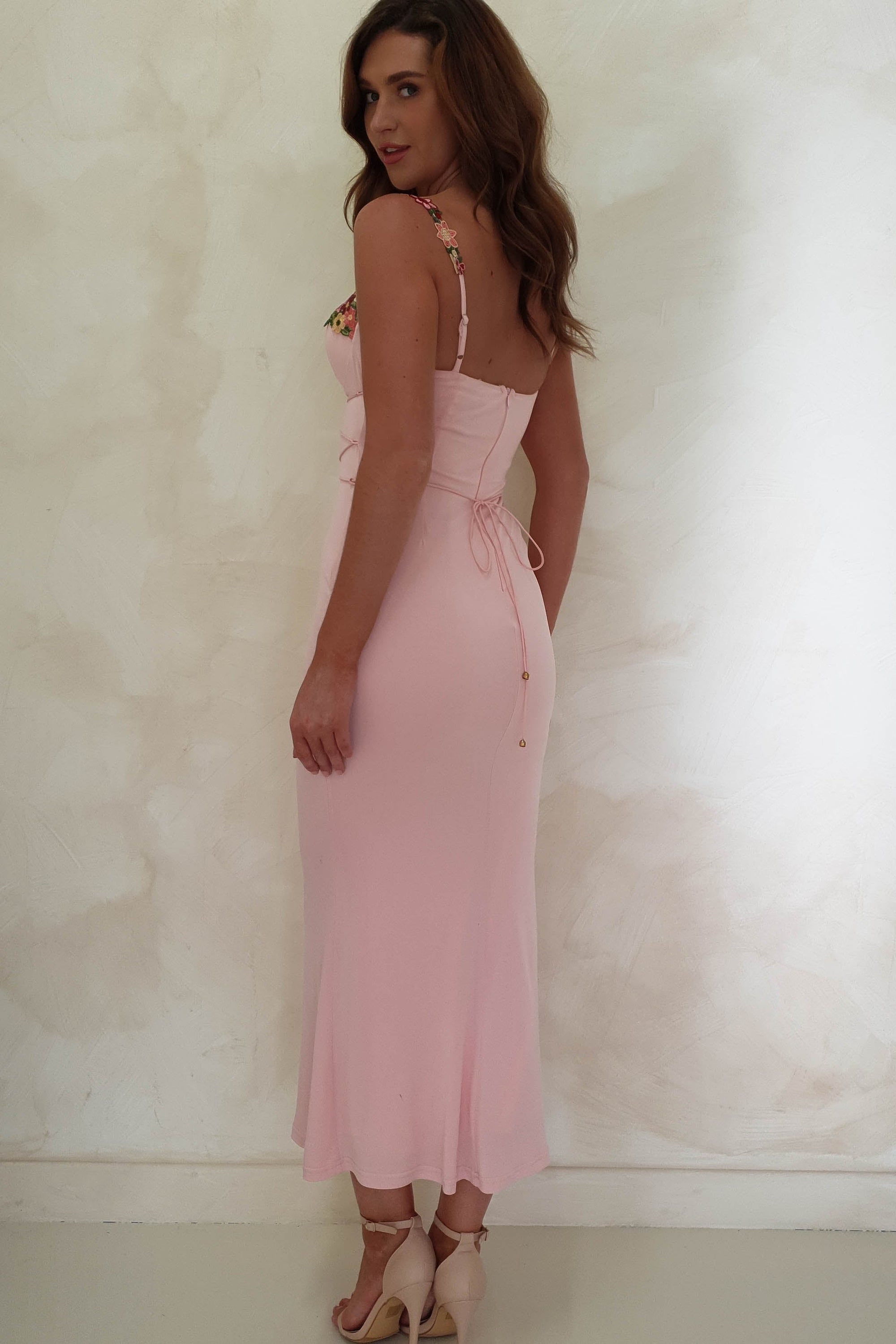 Rowan Bodycon Maxi Dress | Baby Pink | Oh Hello Clothing | XS (6)