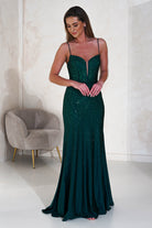 Sabrina Diamante Gown | Emerald Green - Oh Hello Clothing