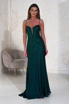 Sabrina Diamante Gown | Emerald Green - Oh Hello Clothing