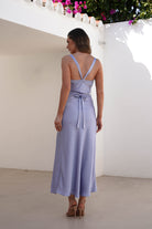 Salma Soft Matte Satin Midaxi  | Periwinkle Blue - Oh Hello Clothing