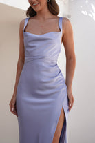 Salma Soft Matte Satin Midaxi  | Periwinkle Blue - Oh Hello Clothing