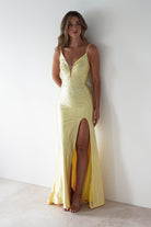 Sienna Rhinestone Bodycon Gown | Yellow | Oh Hello Clothing | S (8)