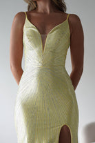 Sienna Rhinestone Bodycon Gown | Yellow | Oh Hello Clothing | S (8)