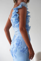 Siren Bodycon Maxi  | Blue Textured - Oh Hello Clothing