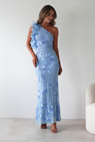 Siren Bodycon Maxi  | Blue Textured - Oh Hello Clothing