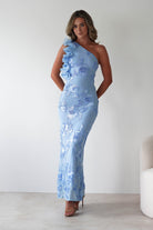 Siren Bodycon Maxi  | Blue Textured - Oh Hello Clothing