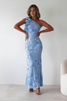 Siren Bodycon Maxi  | Blue Textured - Oh Hello Clothing