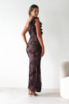 Siren Bodycon Maxi Dress | Brown Textured | Oh Hello Clothing | XS (6)