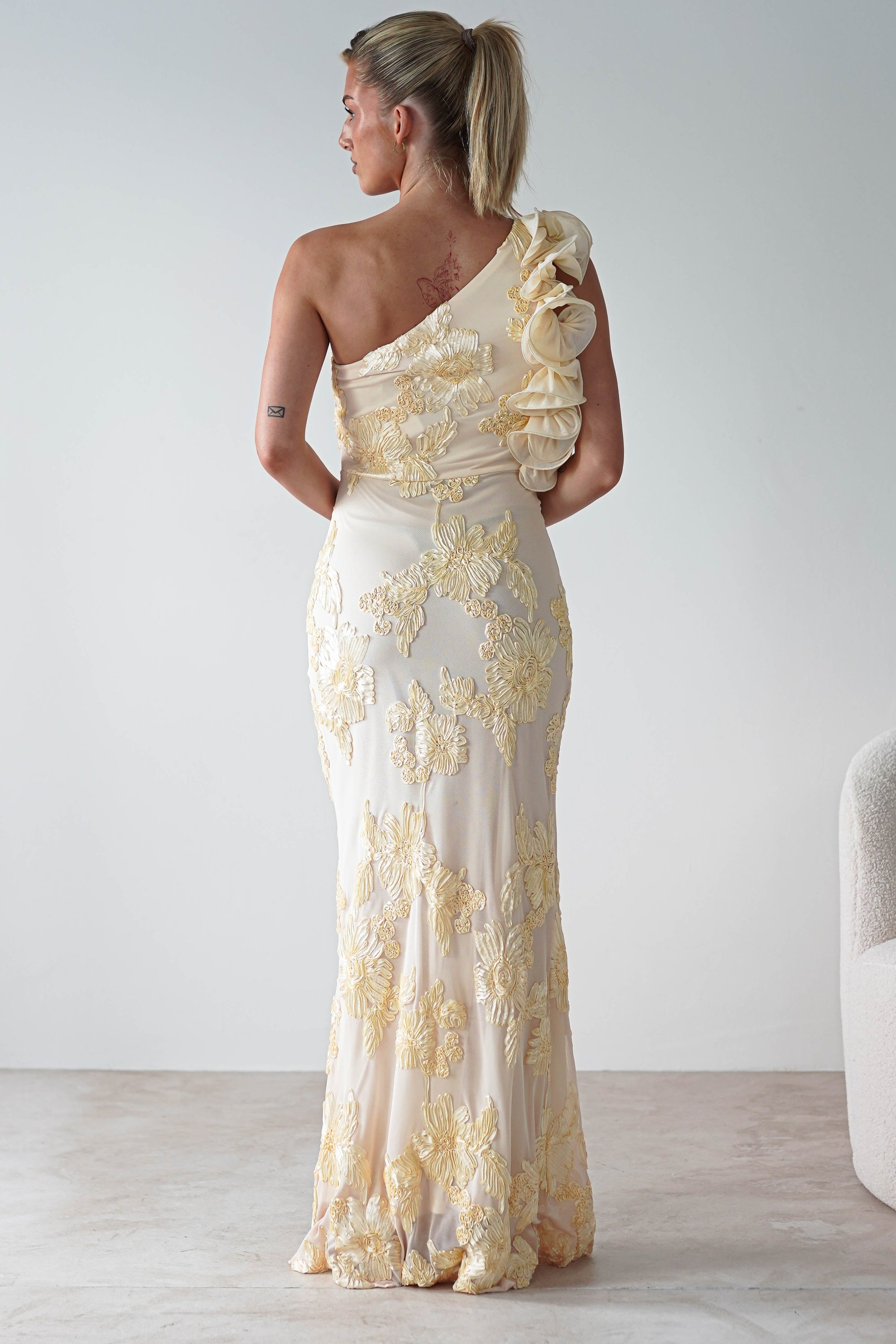 Siren Bodycon Maxi Dress | Light Yellow | Oh Hello Clothing | XS (6)