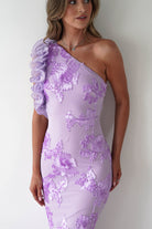 SASHA Wedding Guest Dresses Siren Bodycon Maxi Dress | Lilac