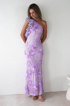 SASHA Wedding Guest Dresses Siren Bodycon Maxi Dress | Lilac