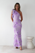 SASHA Wedding Guest Dresses Siren Bodycon Maxi Dress | Lilac