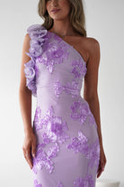 SASHA Wedding Guest Dresses Siren Bodycon Maxi Dress | Lilac