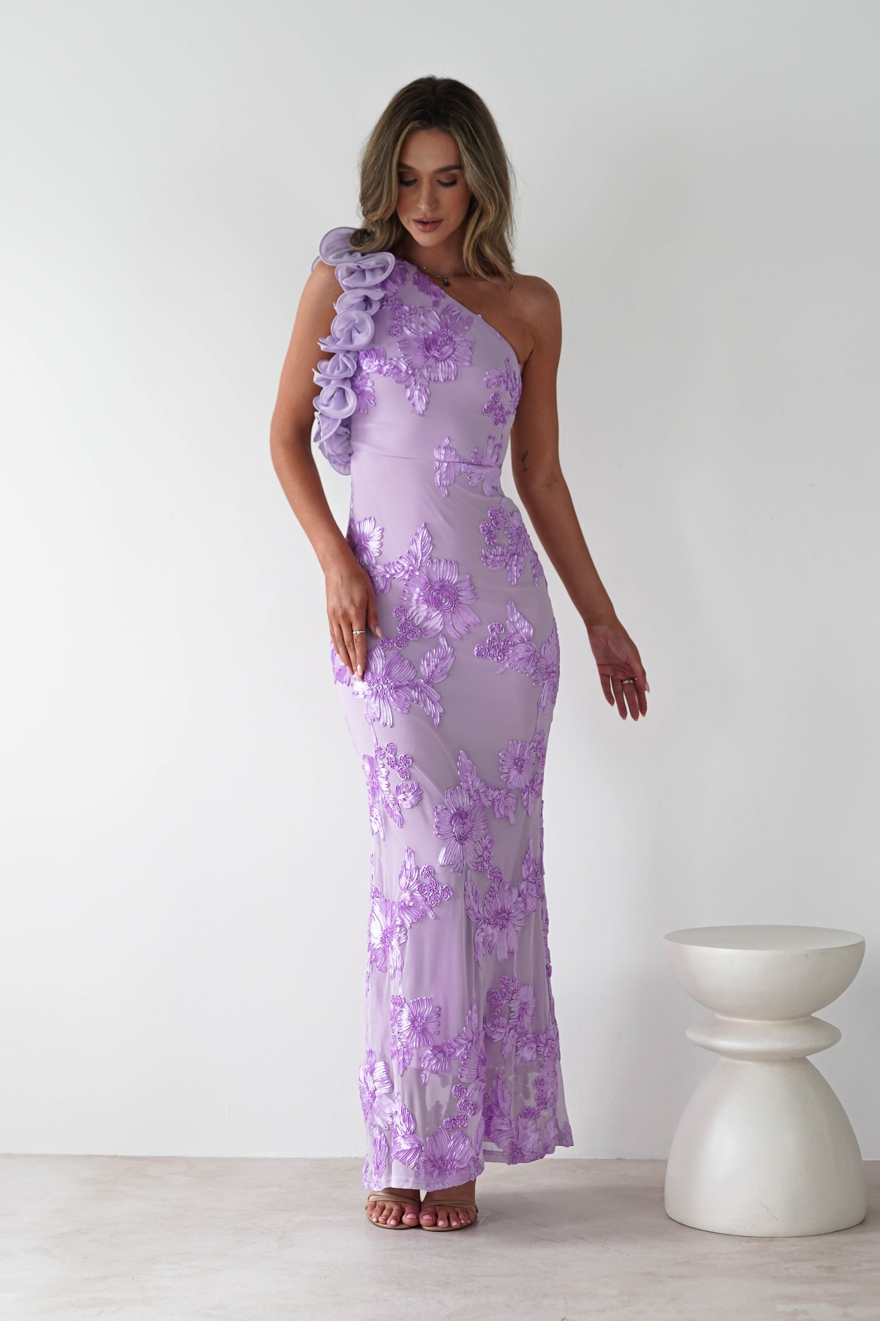SASHA Wedding Guest Dresses Siren Bodycon Maxi Dress | Lilac