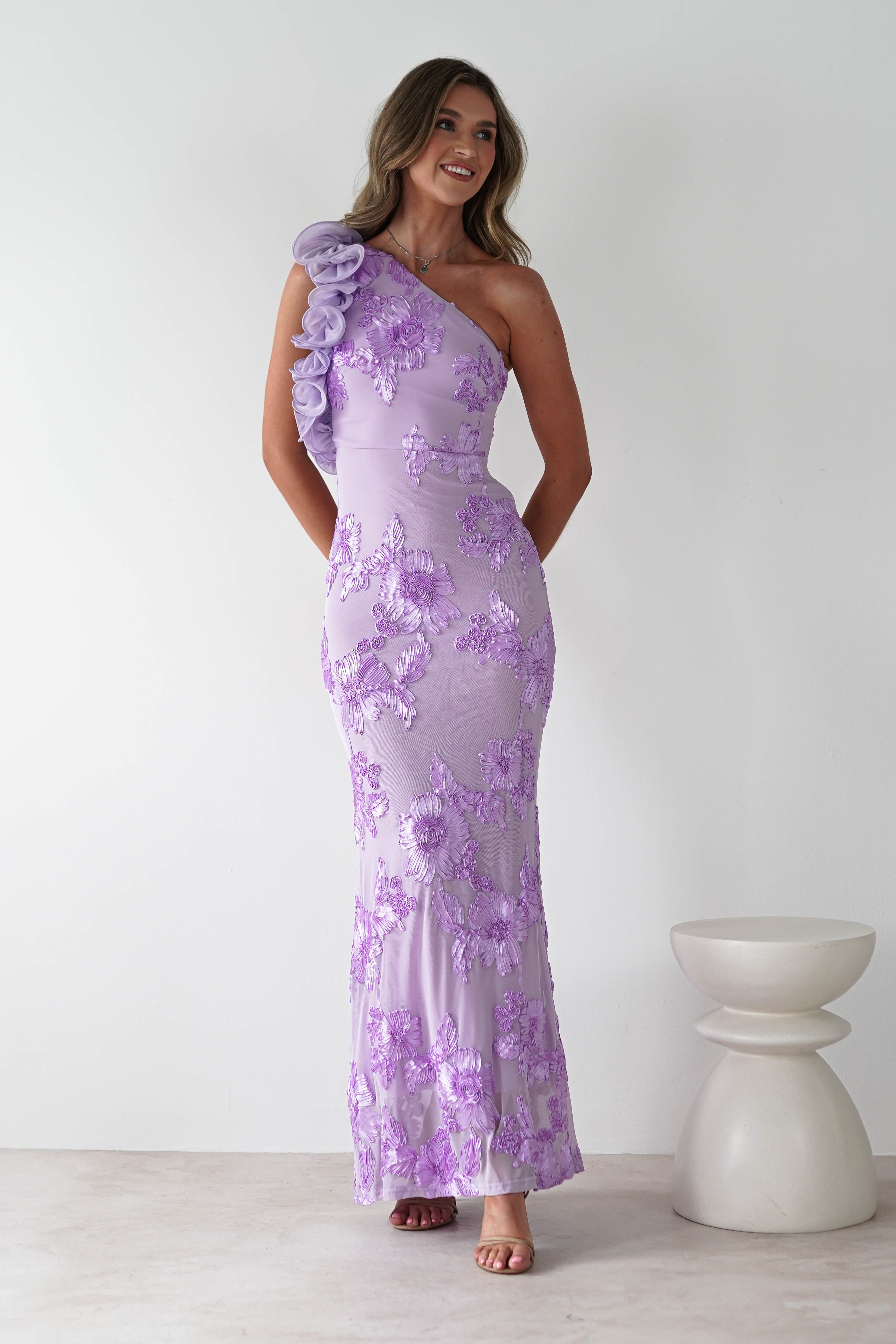 SASHA Wedding Guest Dresses Siren Bodycon Maxi Dress | Lilac