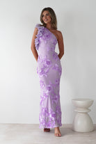 SASHA Wedding Guest Dresses Siren Bodycon Maxi Dress | Lilac