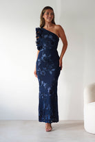 Siren Bodycon Maxi Dress | Navy Textured | Oh Hello Clothing | XS (6)
