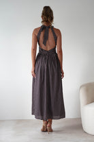 Sivana Polka Dot Skater Maxi Dress | Brown | Oh Hello Clothing | XS (6)