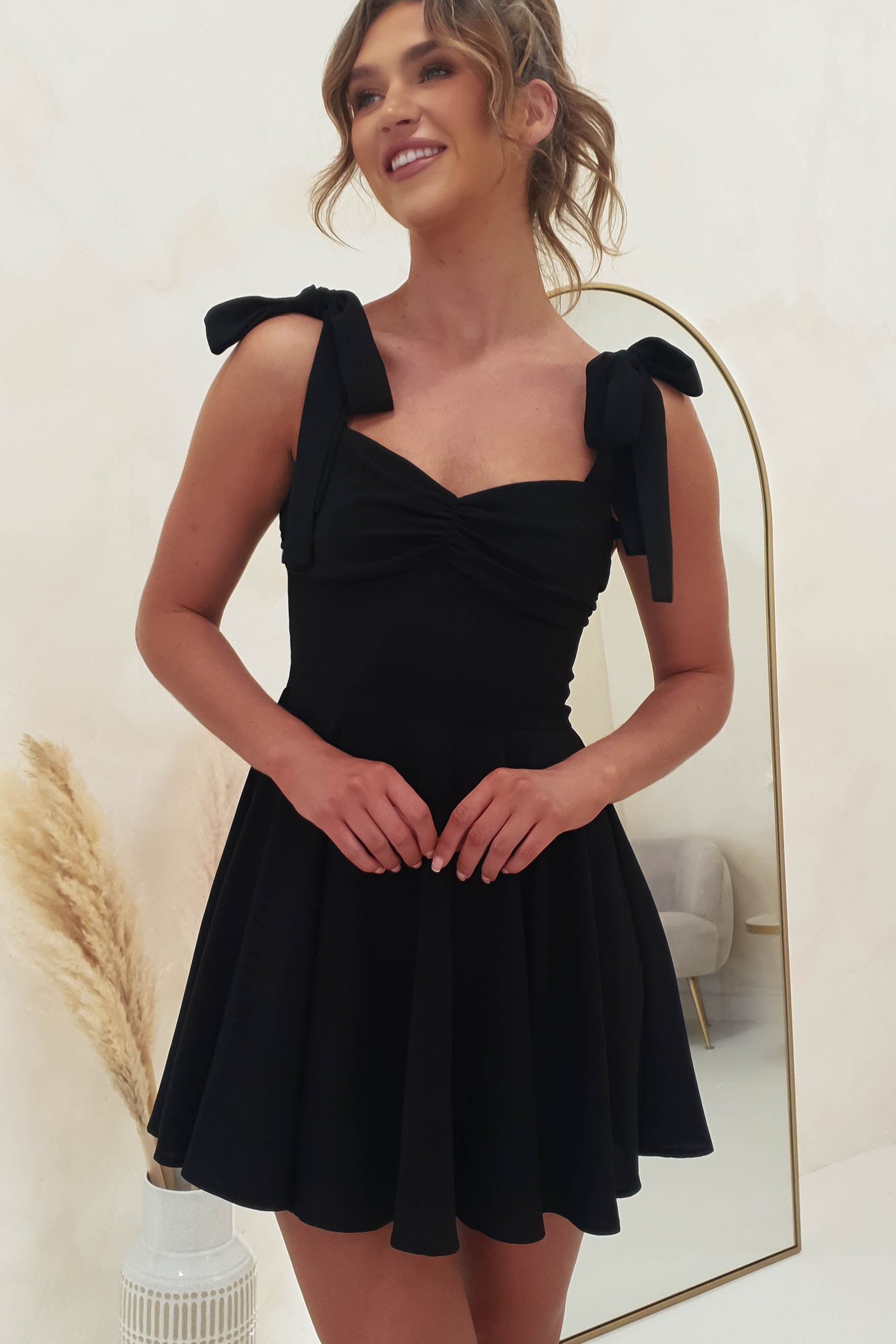 Amara Skater Mini Dress | Black | Oh Hello Clothing | XS (6)
