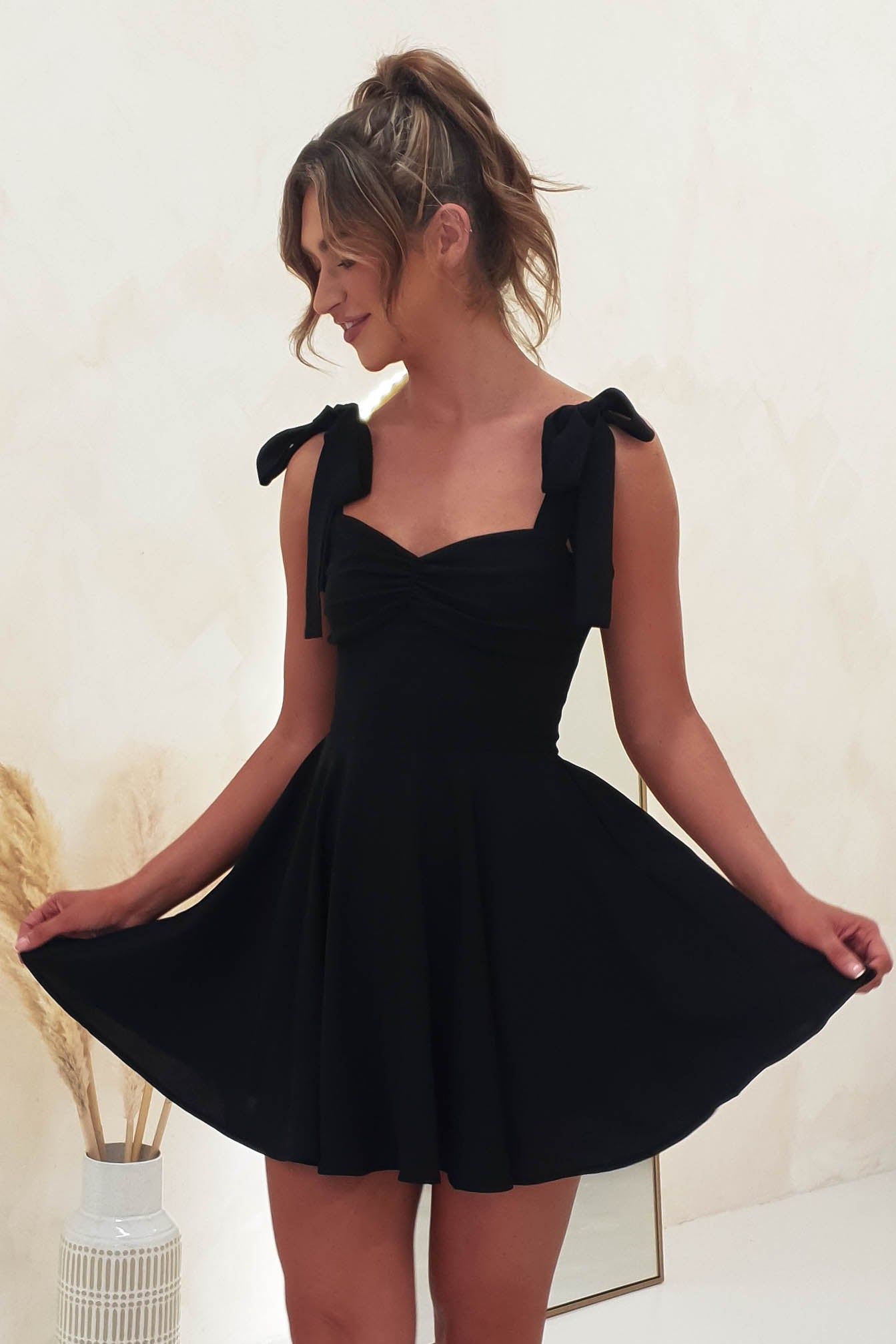 Amara Skater Mini Dress | Black | Oh Hello Clothing | XS (6)