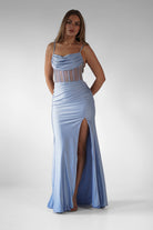 Stefani Rhinestone Bodice Gown | Light Blue | Oh Hello Clothing | XS (6)