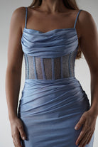 Stefani Rhinestone Bodice Gown | Light Blue | Oh Hello Clothing | XS (6)