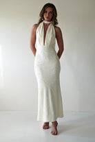 Tara Floral Jacquard Maxi  | Ivory/Cream - Oh Hello Clothing