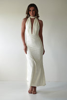 Tara Floral Jacquard Maxi  | Ivory/Cream - Oh Hello Clothing