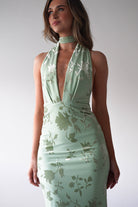 Tara Floral Jacquard Maxi  | Light Green - Oh Hello Clothing