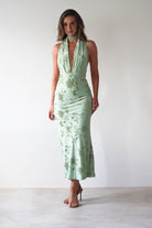 Tara Floral Jacquard Maxi  | Light Green - Oh Hello Clothing