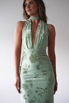 Tara Floral Jacquard Maxi  | Light Green - Oh Hello Clothing