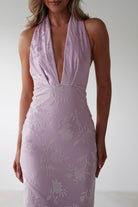 Tara Floral Jacquard Maxi  | Light Lilac - Oh Hello Clothing