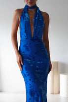 Tara Floral Jacquard Maxi  | Royal Blue