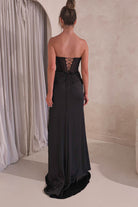 Theodora Strapless Embellished Gown | Black - Oh Hello Clothing
