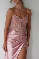Tiarna Embellished Glitter Gown | Dusty Pink | Oh Hello Clothing | XS (6)