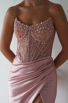 Tiarna Embellished Glitter Gown | Dusty Pink | Oh Hello Clothing | XS (6)