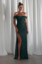 PINK BOOM Debs & Prom Dresses Vilma Sequin Mermaid Gown | Emerald Green