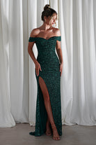 PINK BOOM Debs & Prom Dresses Vilma Sequin Mermaid Gown | Emerald Green