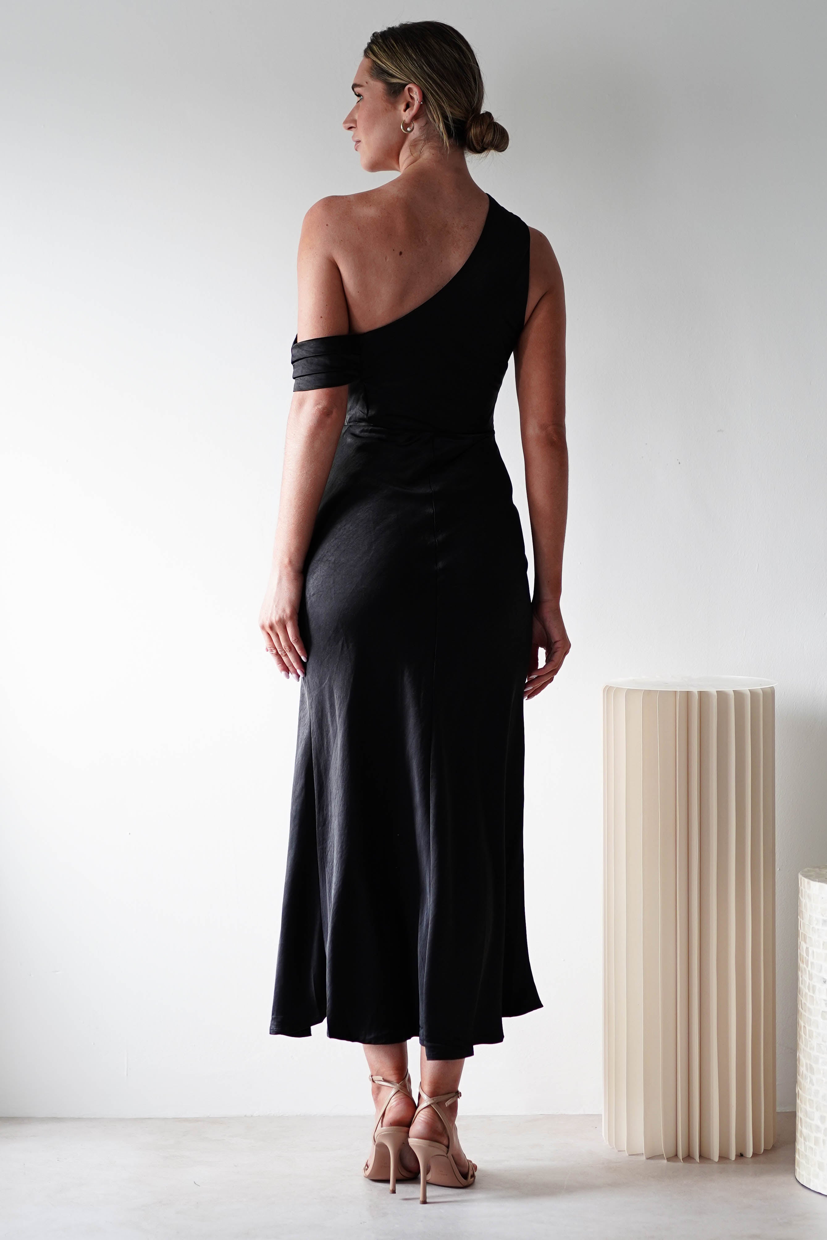 Zeila Soft Satin Maxi Dress | Black | Oh Hello Clothing | XS (6)