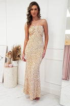 Kennedy Sequin Bodycon Gown | Gold - Oh Hello Clothing