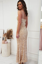 Kennedy Sequin Bodycon Gown | Gold - Oh Hello Clothing