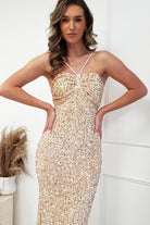 Kennedy Sequin Bodycon Gown | Gold - Oh Hello Clothing
