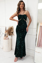 Kennedy Sequin Bodycon Gown | Emerald Green - Oh Hello Clothing