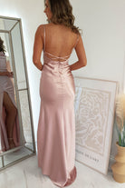 Love Silky Satin Gown | Blush - Oh Hello Clothing