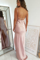 Love Silky Satin Gown | Blush - Oh Hello Clothing