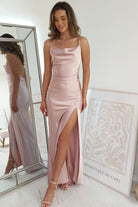 Love Silky Satin Gown | Blush - Oh Hello Clothing